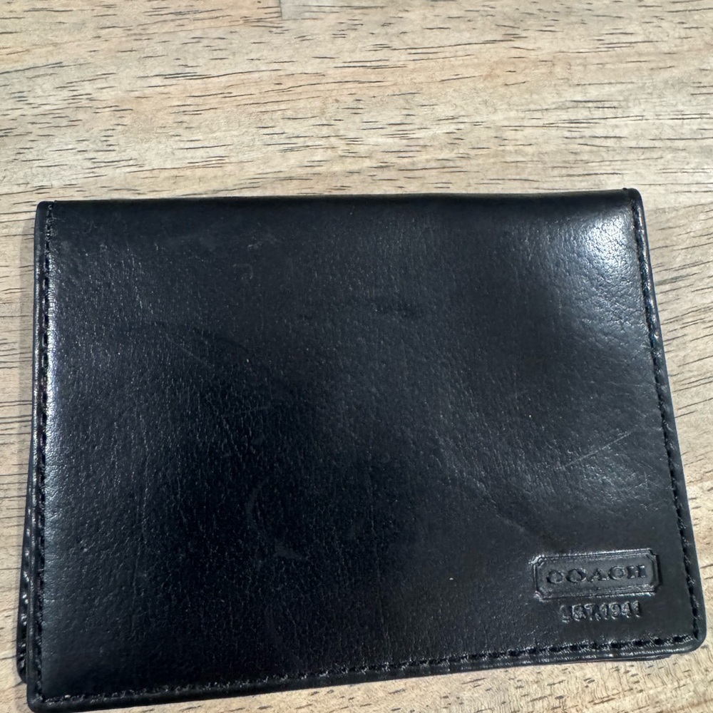 Coach Black Leather Wallet bi fold